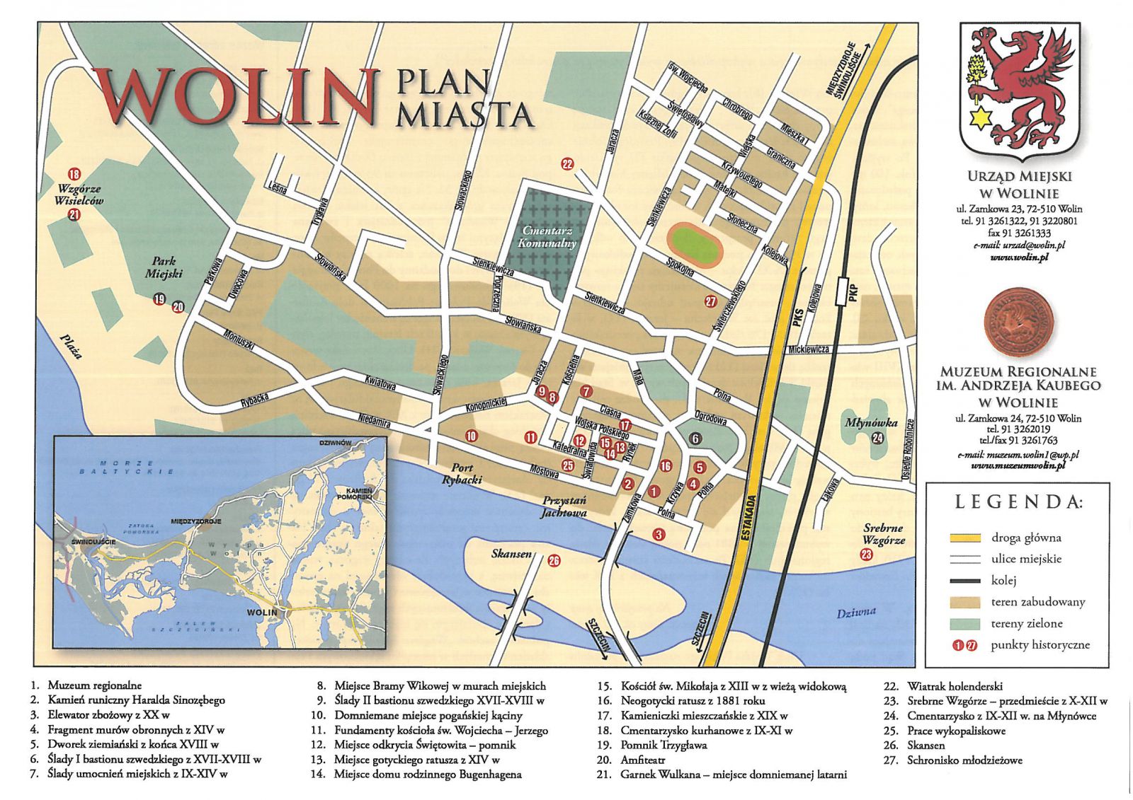 Plan miasta Wolin